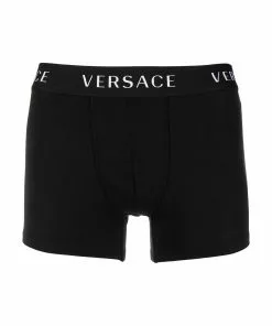 Versace pack of three logo waistband boxer shorts