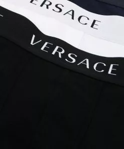Versace pack of three logo waistband boxer shorts