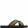 Versace Greca-motif crossover-strap sandals