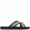 Versace Greca-motif crossover-strap sandals