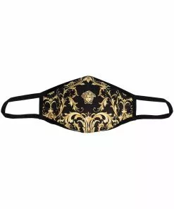 Versace Baroque print face mask