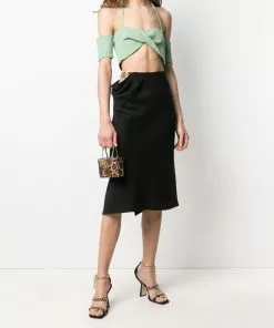 Versace Medusa satin midi skirt