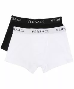 Versace set of two logo-waistband boxers
