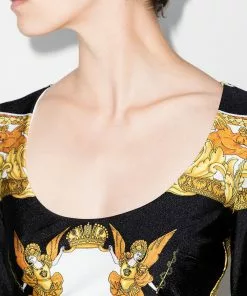 Versace Barocco print scoop neck bodysuit