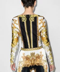 Versace Barocco print scoop neck bodysuit