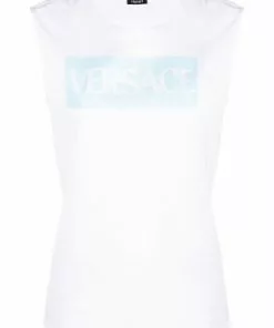 Versace logo-print vest