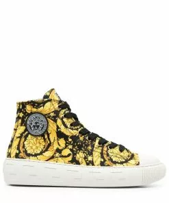 Versace Barocco-print high-top sneakers