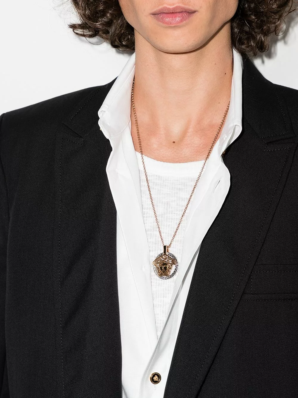 Versace Two tone Medusa pendant necklace 4 Versace two-tone Medusa pendant necklace