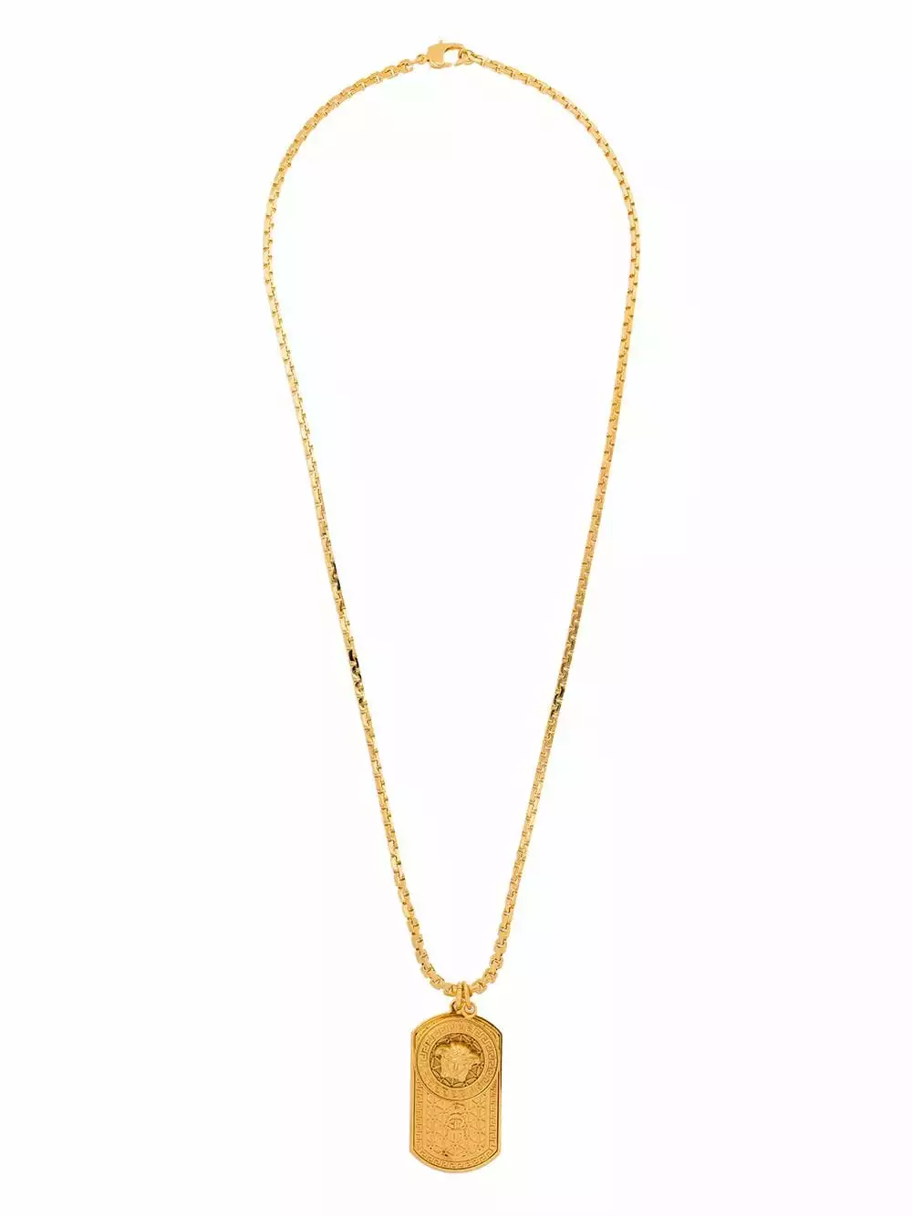 Versace Medusa dog tag chain necklace 3 Versace Medusa dog-tag chain necklace