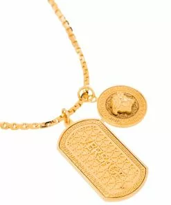 Versace Medusa dog tag chain necklace 7 Versace Medusa dog-tag chain necklace