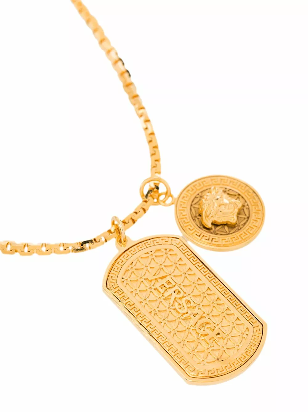 Versace Medusa dog tag chain necklace 5 Versace Medusa dog-tag chain necklace
