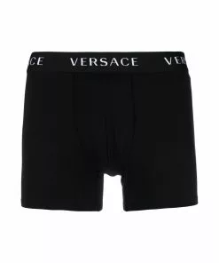 Versace three-pack logo-waistband boxers