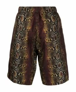 Versace snake-print drawstring swim shorts