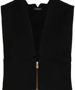 Versace zip-up crop top