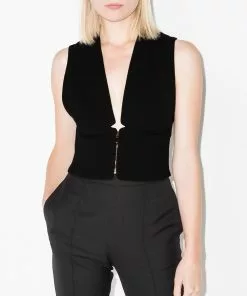 Versace zip-up crop top