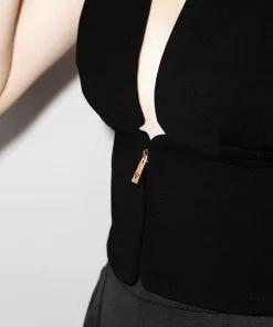 Versace zip-up crop top