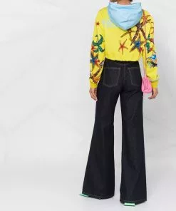 Versace cropped logo-print hoodie