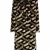 Versace Greca pattern midi coat