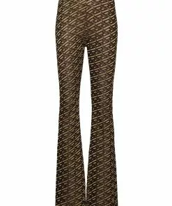 Versace La Greca jacquard flared trousers