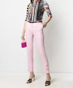 Versace button-embellished skinny trousers