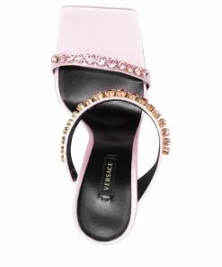 Versace square-toe crystal-embellished sandals