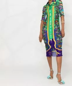 Versace starfish-print shirt dress