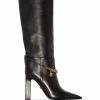 Versace Chain link trim knee boots 2 Versace chain link-trim knee boots