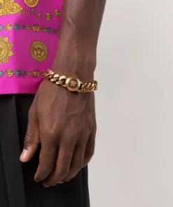 Versace Medusa clasp curb chain bracelet