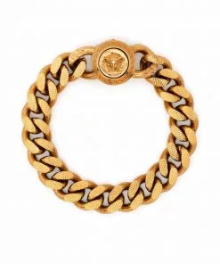 Versace Medusa clasp curb chain bracelet