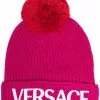 Versace logo-print knitted beanie