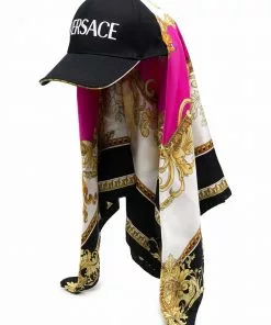 Versace Medusa Renaissance-print foulard cap