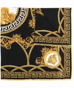 Versace Medusa-head motif silk scarf
