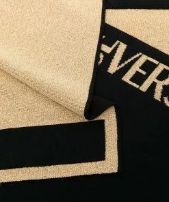 Versace two-tone intarsia-knit scarf