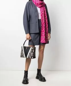 Versace logo intarsia-knit scarf