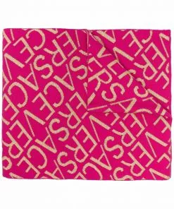 Versace logo intarsia-knit scarf