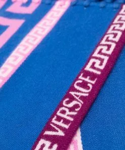 Versace Greca-pattern fringed-detail scarf