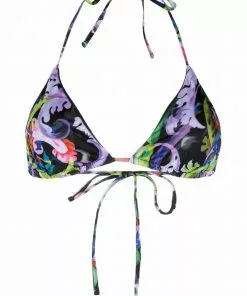 Versace Baroccoflage print triangle bikini