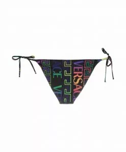 Versace Greca neon-print bikini bottoms