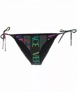 Versace Greca neon-print bikini bottoms