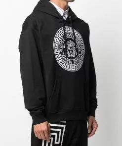 Versace Medusa logo print relaxed hoodie 9 Versace Medusa logo-print relaxed hoodie