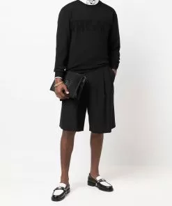 Versace logo-embroidered crew-neck jumper