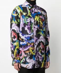 Versace graphic-print linen shirt
