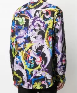 Versace graphic-print linen shirt