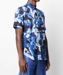 Versace Baroccoflage-print poplin shirt