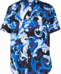 Versace Baroccoflage-print poplin shirt
