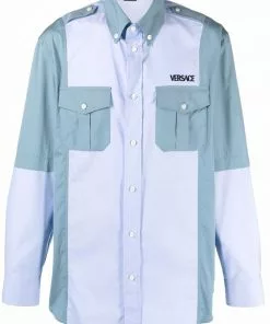 Versace patchwork poplin shirt
