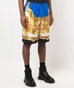 Versace baroque-pattern knee-length shorts