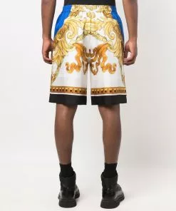 Versace baroque-pattern knee-length shorts