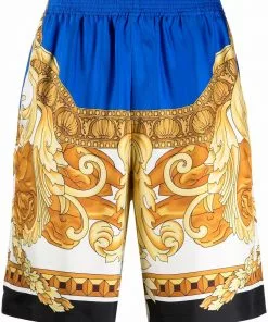Versace baroque-pattern knee-length shorts