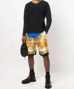 Versace baroque-pattern knee-length shorts